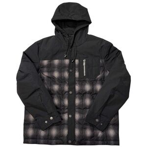 Pendleton Down Filled Winter Coat Parka Plaid Hooded Puffer Jacket - Medium